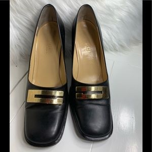 Authentic Gucci Classic Square Toe Leather Pump